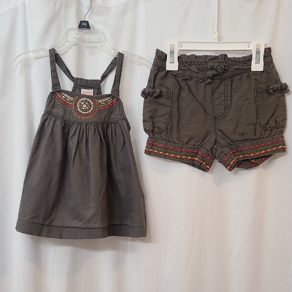 Stylish GYMBOREE Kids Brown Tunic Top and Shorts Set